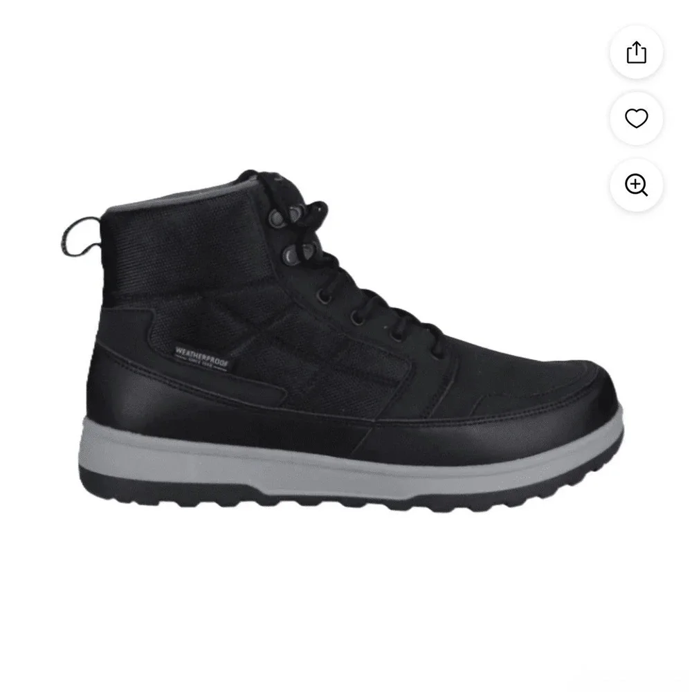 NEW Weatherproof Jenkins Boot Men's Size 8 Black Memory‎ Foam